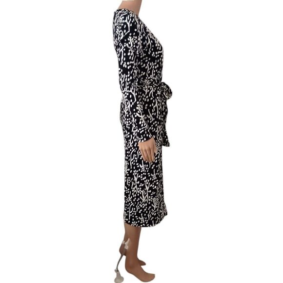 Diane Von Furstenberg Target Wrap Dress S Sea Spots Midi Corpcore Office Siren - Picture 2 of 16